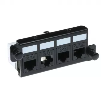 Adaptera plāksne ACT FA2057 4 x keystone UTP melna