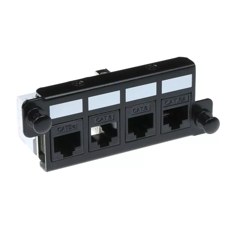 Adaptera plāksne ACT FA2057 4 x keystone UTP melna