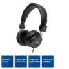 ACT salokāmas stereo austiņas ar 3,5 mm audio ligzdu