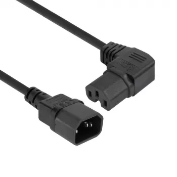 ACT barošanas vads C14 - C15 (leņķa labais) IEC60320 melns 0.6 m