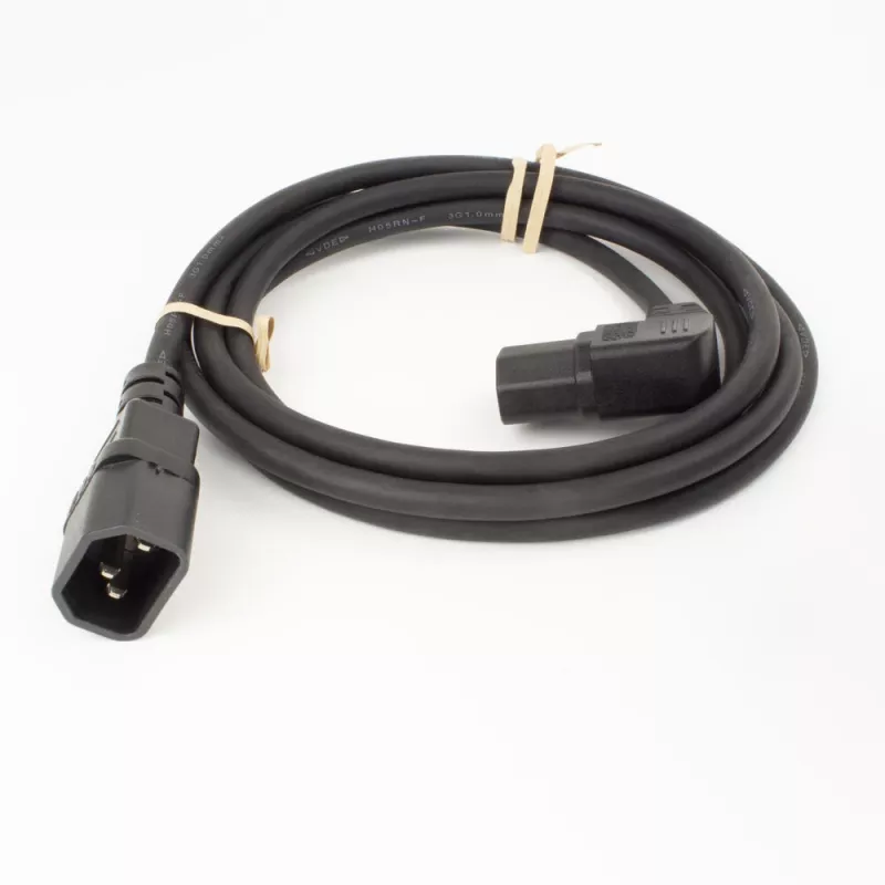 ACT barošanas vads C14 - C15 (leņķa labais) IEC60320 melns 0.6 m
