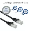 ACT Cat8 U/FTP (STP) tīkla kabelis FB8101 — 1 m, RJ-45 līdz RJ-45, Melns