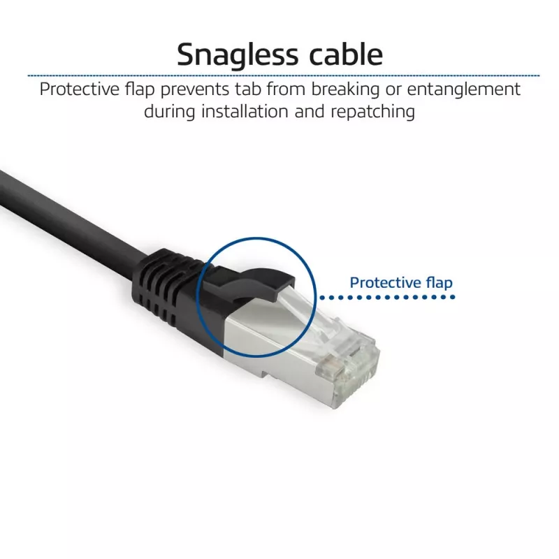 ACT Cat8 U/FTP (STP) tīkla kabelis FB8101 — 1 m, RJ-45 līdz RJ-45, Melns