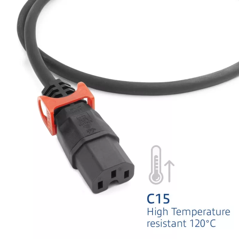ACT strāvas vads C14 IEC Lock+ Dual Locking - C15 IEC Lock+ melns 3 m, PC3876