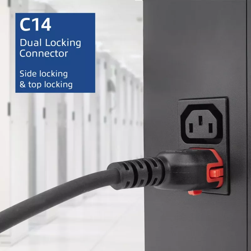 ACT strāvas vads C14 IEC Lock+ Dual Locking - C15 IEC Lock+ melns 3 m, PC3876