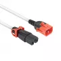 ACT barošanas vads C14 IEC Lock+ Dual Locking - C15 IEC Lock+ balts 1 m, PC3871