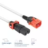 ACT barošanas vads C14 IEC Lock+ Dual Locking - C15 IEC Lock+ balts 1 m, PC3871