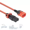 ACT barošanas vads C14 IEC Lock+ Dual Locking - C15 IEC Lock+ sarkans 2 m, PC3873