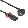 ACT barošanas vads CEE 7/7 (leņķveida) - C15 IEC Lock+ melns 2 m, EL604S