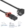 ACT barošanas vads CEE 7/7 (leņķveida) - C15 IEC Lock+ melns 2 m, EL604S