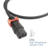 ACT barošanas vads CEE 7/7 (leņķveida) - C15 IEC Lock+ melns 2 m, EL604S
