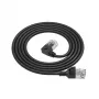 ACT Black 0.25 m U/FTP CAT6A LSZH plāns plākšņu vads ar RJ45 savienotājiem 90° leņķī pa kreisi un taisnu