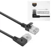 ACT Black 1.5 m U/FTP CAT6A LSZH Slimline patch kabelis ar RJ45 90° leņķa labo un taisno savienotāju