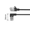 ACT Black 1.5 m U/FTP CAT6A LSZH Slimline patch kabelis ar RJ45 90° leņķa labo un taisno savienotāju