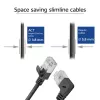 ACT Black 1.5 m U/FTP CAT6A LSZH Slimline patch kabelis ar RJ45 90° leņķa labo un taisno savienotāju