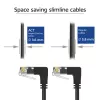 ACT Black 2 m U/UTP CAT6A LSZH Slimline patch kabelis ar RJ45 90° leņķa savienotājiem (abos galos uz leju)
