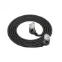 ACT Black 0.15 metri U/UTP CAT6A LSZH Slimline savienojuma kabelis ar RJ45 savienotājiem 90° leņķī uz leju abos galos
