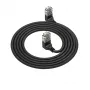 ACT Black 1 m U/UTP CAT6A LSZH plāns savienojuma kabelis ar RJ45 90° leņķa augšup savienotājiem