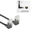 ACT Black 1 m U/UTP CAT6A LSZH plāns savienojuma kabelis ar RJ45 90° leņķa augšup savienotājiem