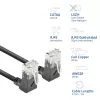 ACT Black 1 m U/UTP CAT6A LSZH plāns savienojuma kabelis ar RJ45 90° leņķa augšup savienotājiem
