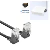 ACT Black 1 m U/UTP CAT6A LSZH plāns savienojuma kabelis ar RJ45 90° leņķa augšup savienotājiem
