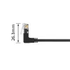 ACT Black 1 m U/UTP CAT6A LSZH plāns savienojuma kabelis ar RJ45 90° leņķa augšup savienotājiem