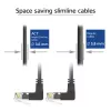 ACT Black 1 m U/UTP CAT6A LSZH plāns savienojuma kabelis ar RJ45 90° leņķa augšup savienotājiem