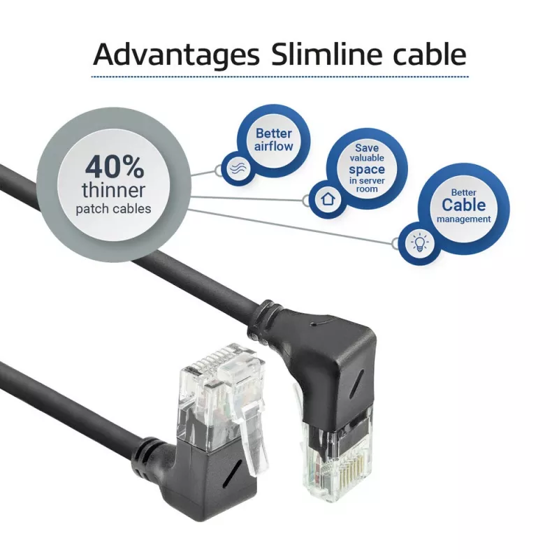 ACT tīkla kabelis DD7900 Cat6a U/UTP savienojuma kabelis 0,5 m RJ-45 melns
