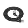 ACT Black 0,5 m U/FTP CAT6A LSZH Slimline savienojuma kabelis ar RJ45 savienotājiem 90° leņķī uz leju uz taisnu