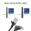 ACT Black 0,5 m U/FTP CAT6A LSZH Slimline savienojuma kabelis ar RJ45 savienotājiem 90° leņķī uz leju uz taisnu