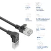 ACT melns 5 m U/FTP CAT6A LSZH plāns komutācijas kabelis ar RJ45 savienotājiem 90° leņķī uz leju pret taisnu