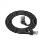 ACT Black 0.15 m U/FTP CAT6A LSZH plāns savienojuma kabelis ar RJ45 savienotājiem 90° leņķī uz leju līdz 90° leņķī uz leju