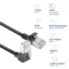 ACT Black 0.15 m U/FTP CAT6A LSZH plāns savienojuma kabelis ar RJ45 savienotājiem 90° leņķī uz leju līdz 90° leņķī uz leju