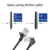 ACT Black 0.15 m U/FTP CAT6A LSZH plāns savienojuma kabelis ar RJ45 savienotājiem 90° leņķī uz leju līdz 90° leņķī uz leju