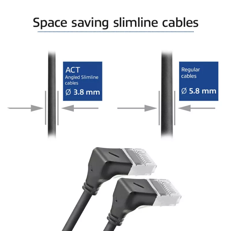Tīkla kabelis ACT DA5930 Cat6a U/FTP (STP) Melns 0,15 m ar RJ-45 savienotājiem, apzeltītiem kontaktiem