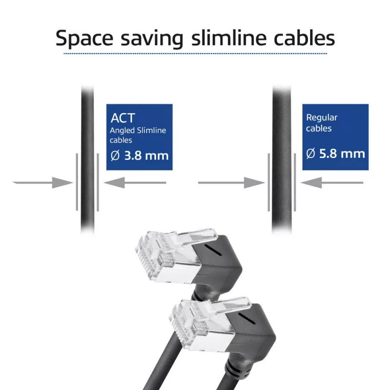 Tīkla kabelis ACT DA6901 Cat6a U/FTP (STP) 1 m RJ-45–RJ-45 Melns