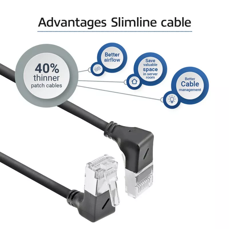 ACT Cat6a U/FTP (STP) tīkla kabelis DA7902 — 2 m, RJ‑45 uz RJ‑45, melns