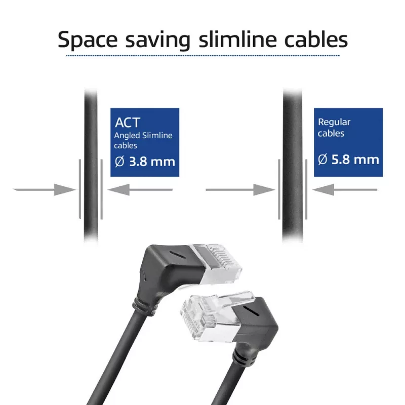 ACT DA7903 Cat6a U/FTP (STP) tīkla kabelis, melns, 3 m, RJ-45 – RJ-45, apzeltīti kontakti