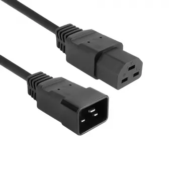 ACT strāvas vads C20–C21 IEC60320 melns 1.5 m, 16 A, 250 V