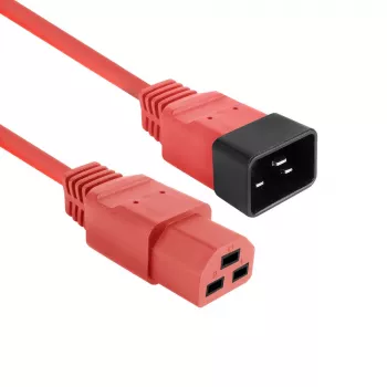 Strāvas vads ACT C20–C21 IEC60320 sarkans 1,5 m, 250 V 16 A