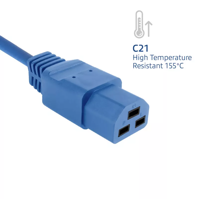 Strāvas vads ACT C20–C21 IEC60320 zils 3 m, 250V 16A