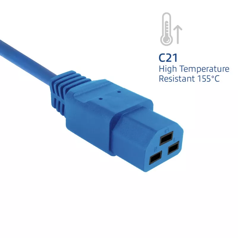 Strāvas vads ACT C14–C21 IEC60320 zils 1,5 m, 250 V 10 A