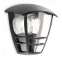 Philips myGarden Creek sienas lampa 60W E27 bez spuldzes, melna, metāls, IP44, dārzam, terasei, II