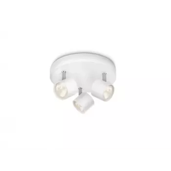 Philips Dimmable LED Star griestu/sienas prožektors 3x 16,5W, 2700K, 1500 lm, IP20, Balts