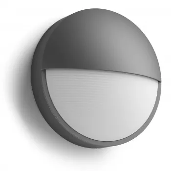 Āra sienas lampa Philips myGarden Capricorn 5.5W LED antracīts, alumīnija korpuss, fiksēta spuldze, 214×78×214 mm