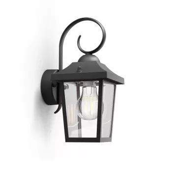 Āra sienas lampa Philips myGarden Buzzard 60W E27 Melns Alumīnijs (bez spuldzes)