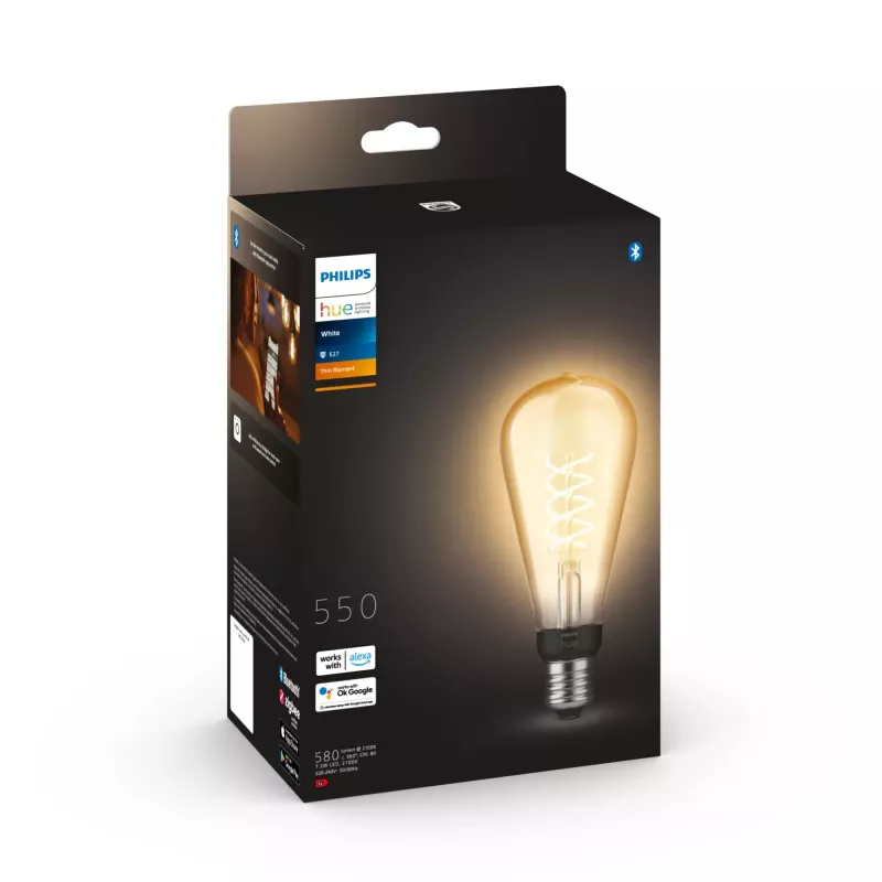 Viedā spuldze Philips 1-pack ST72 E27 Filament Edison Bluetooth Zigbee