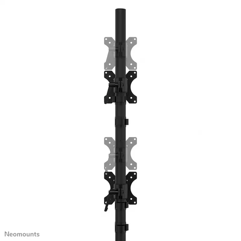 Neomounts divu monitoru statīvs DS45-600BL2V 2 displejiem 10–32 collas, VESA 75x75–100x100, max slodze 9 kg, brīvi stāvošs, melns
