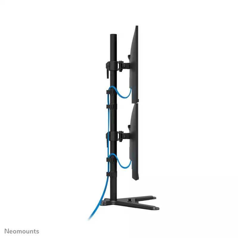 Neomounts divu monitoru statīvs DS45-600BL2V 2 displejiem 10–32 collas, VESA 75x75–100x100, max slodze 9 kg, brīvi stāvošs, melns