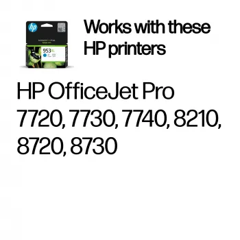 HP 953XL High Yield Cyan oriģinālā tintes kasetne, ciāna, 1 gab., 1450 lpp.